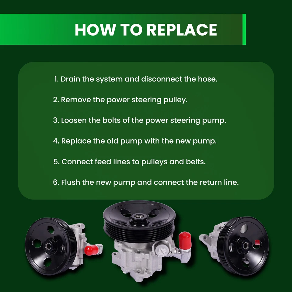 Power Steering Pump w/ Pulley Fit 98-05 Mercedes-Benz ML320 ML350 ML430 ML55 AMG - Image 4 of 4