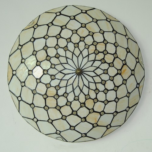 Dia 20" Tiffany Chandelier Stained Glass Flush Mount Handmade Ceiling Lighting - Picture 10 of 12