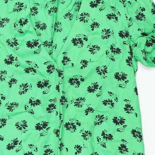 Zara Damen Mini grün Viskosemischung Größe XS V-Ausschnitt - Bild 8 von 10