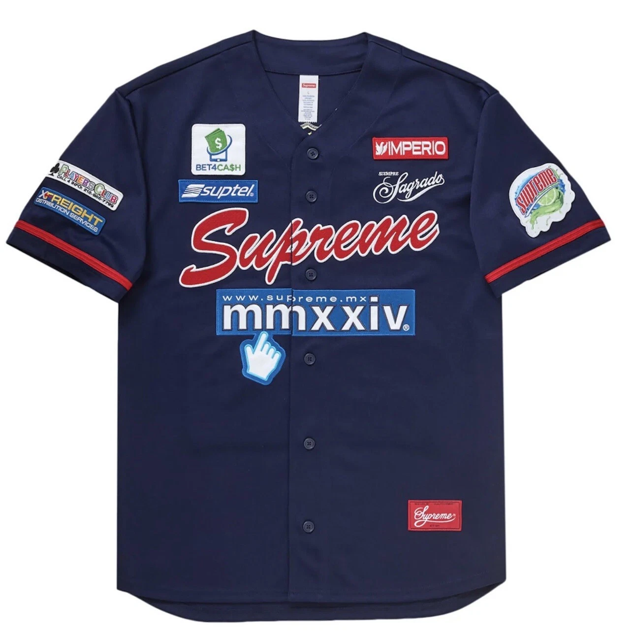 Maillot de baseball In Hand Supreme Chosen One bleu marine taille : L