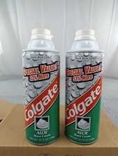 2x Colgate Aloe Shave Cream Green Can Shaving Lather 14.75 oz Made In USA