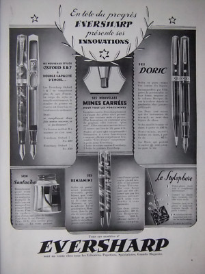 PRESSEWERBUNG 1933 EVERSHARP STIFT OXFORD SES DORIC STIFT - ADVERTISING