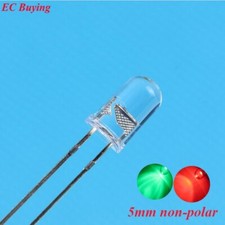 10pcs 5mm LED Diffused Bi-Color Clear Red/Green 2Pin Round LED Diode