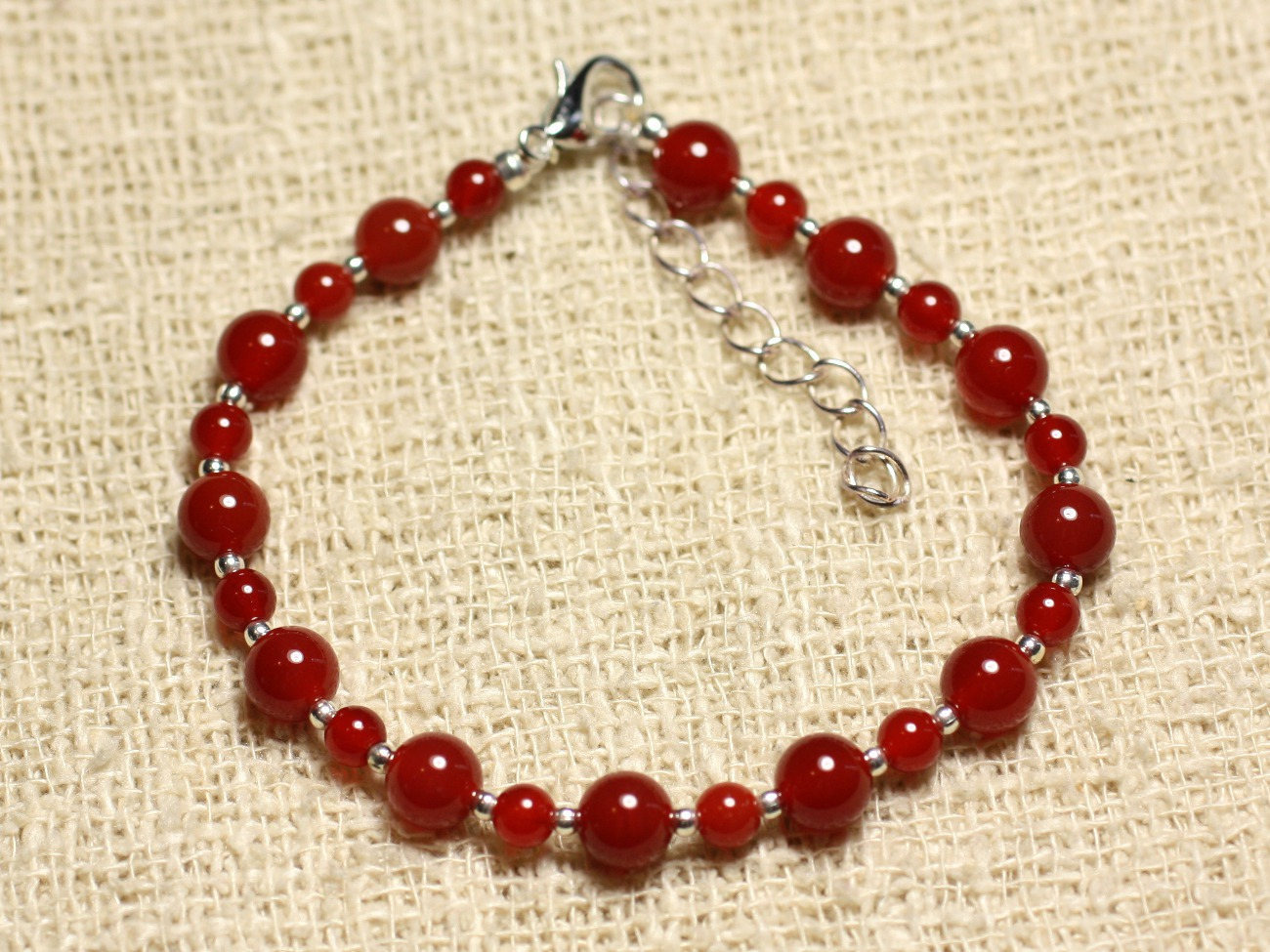 Bracelet argent 925 et pierre cornaline orange pour illuminer vos tenues d'été