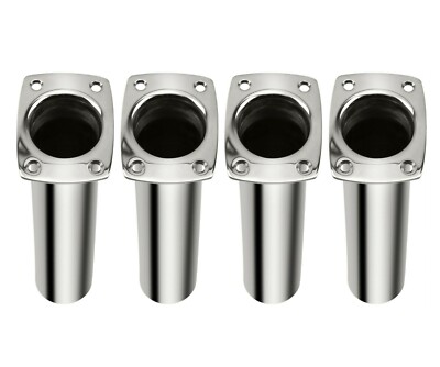 4X Boat Fishing Rod Holder Stainless Steel 90 Degree Flush Mount Narrow Top