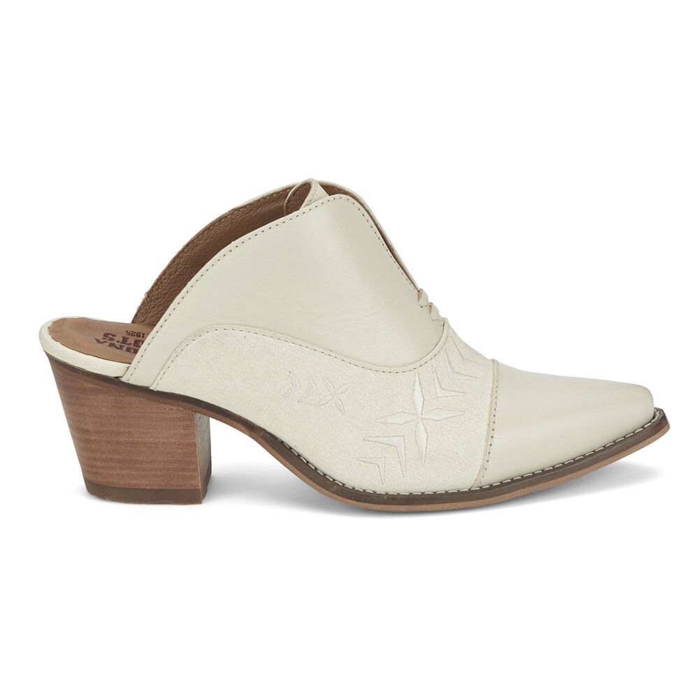 Ботинки Nocona с вышивкой Damita, ботильоны-мюли с острым носком, женские белые повседневные ботинки