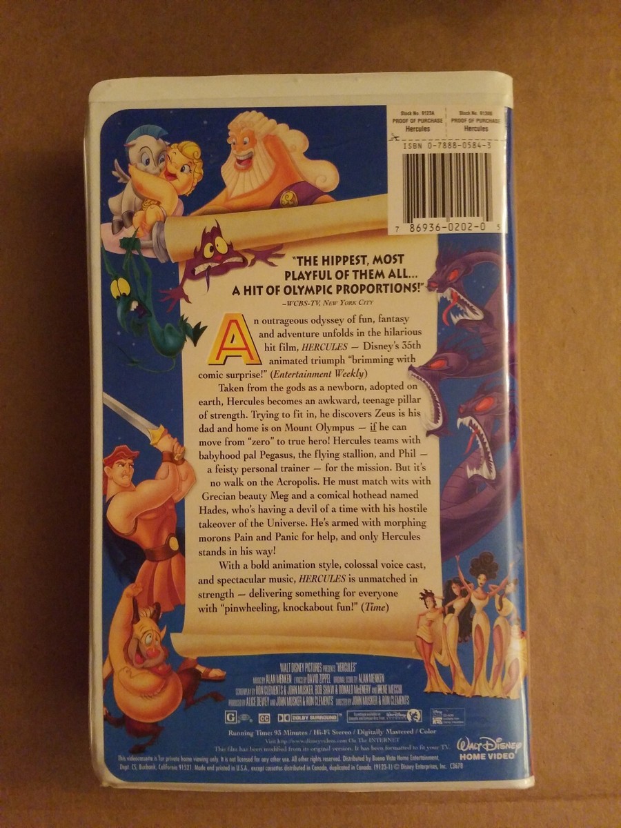 Hercules (VHS, 1998) Walt Disney Masterpiece, Clam Shell
