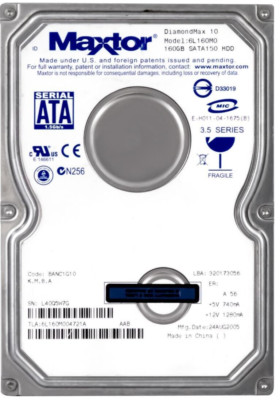 FESTPLATTE MAXTOR DIAMONDMAX 10 6L160M0 160GB 7200U/min 8MB SATA 3.5'' Zoll