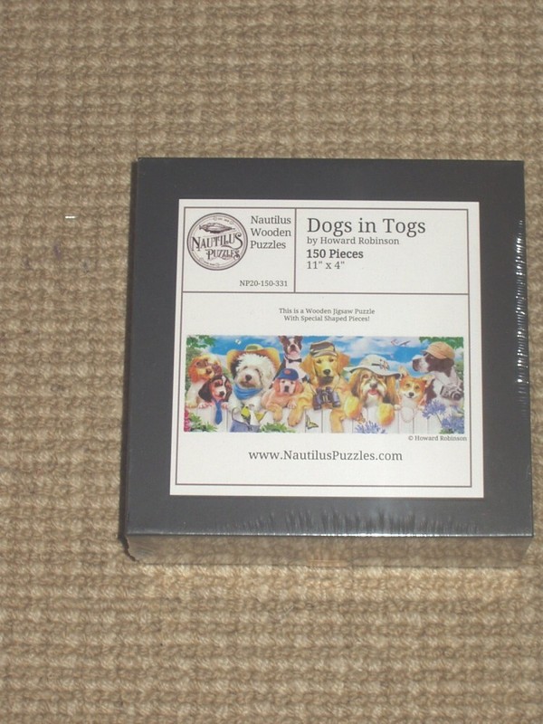 NEW NAUTILUS WOODEN PUZZLE: DOGS IN TOGS - SEALED - 150 Pieces