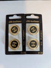 Dill Buttons (1518) Lot Of 2. Made In Germany. 24k Gold Plated.