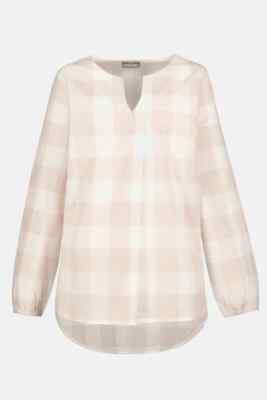 GINA LAURA XL XXL Gr 48 süße LA Karobluse mit Zierfalte offwhite rose NEU 39,99 
