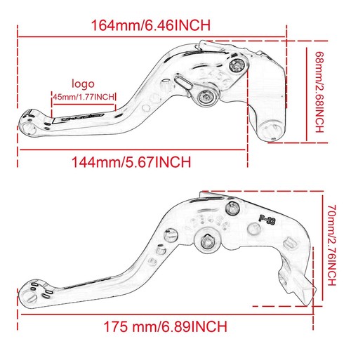 Palanca de freno de mano embrague corto de aluminio para Kawasaki Ninja ZX6R ZX636 2005-2006 _ - Imagen 5 de 5