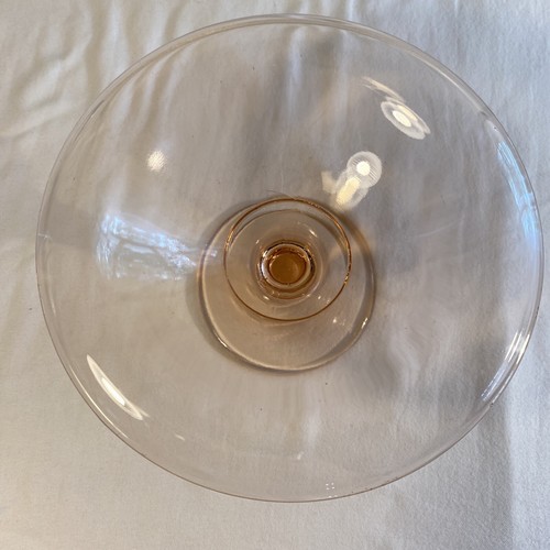 Vintage Pink Depression Glass Rolled Edge Round Compote Small Stemmed Dish 3.5”H - Picture 3 of 12