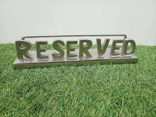 Reservierte Tischplatte Deko Aluminium Reserviertes Schild Wohndeko Sammlerstücke - Bild 1 von 5