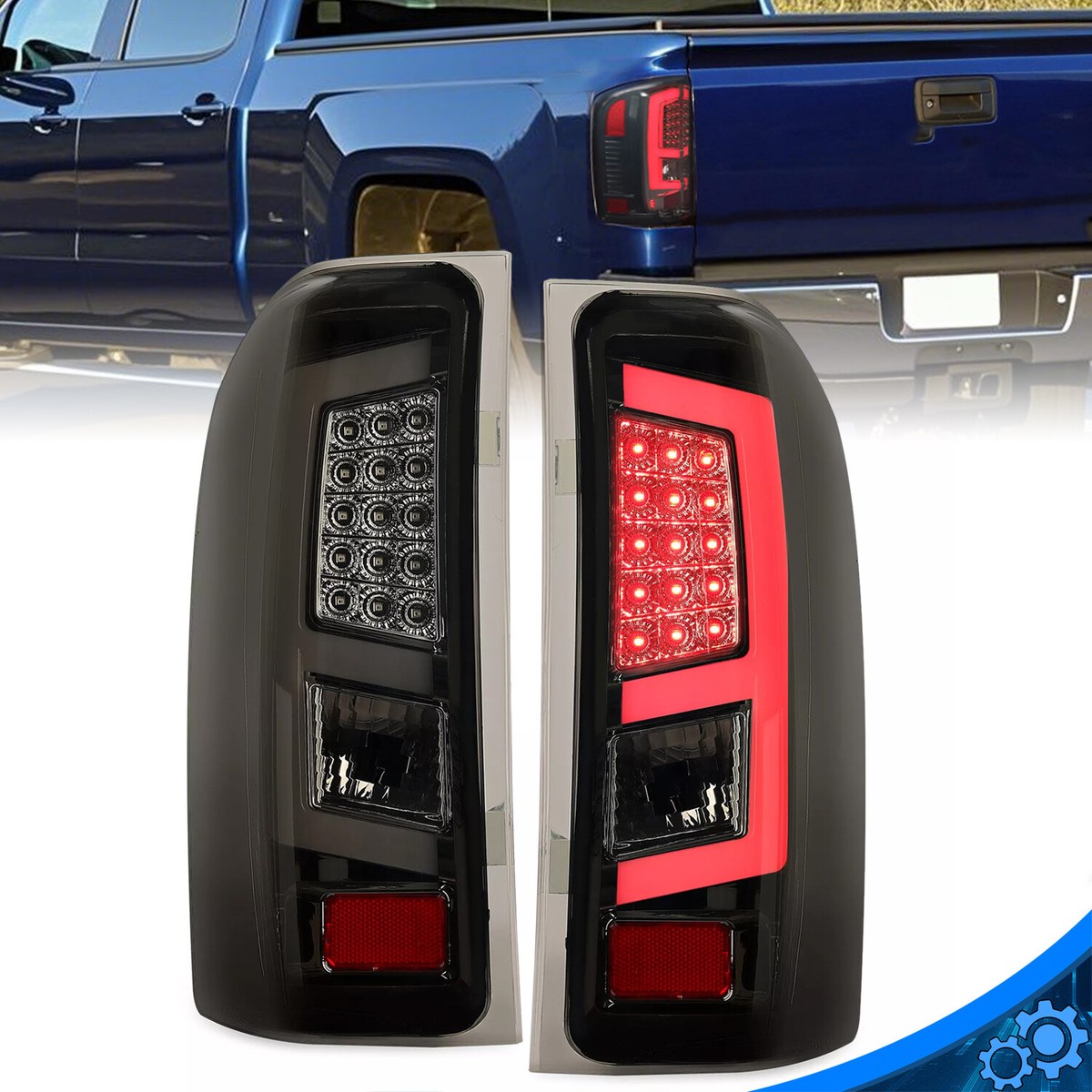 2007-2013 Chevy Silverado 1500 2500 3500 HD LED Tube Tail Lights