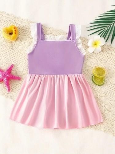 NEW Princess Rapunzel Tangled Girls One Piece Swimsuit - Picture 5 of 7