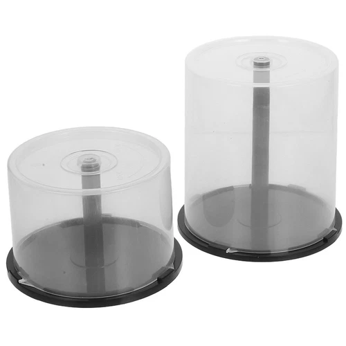  2 Pcs CD Storage Bin Clear Covers Plastic Rw Blank Discs Dvd Cases