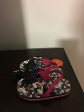 BRAND NEW TODDLER GIRL'S SIZE 7-8 WONDER NATION FLIP FLOPS WITH BACK STRAP