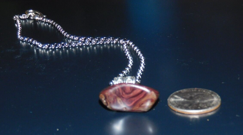 Artisan One of a Kind Necklace Concentric Recycled Antique Slag Glass - Picture 3 of 9