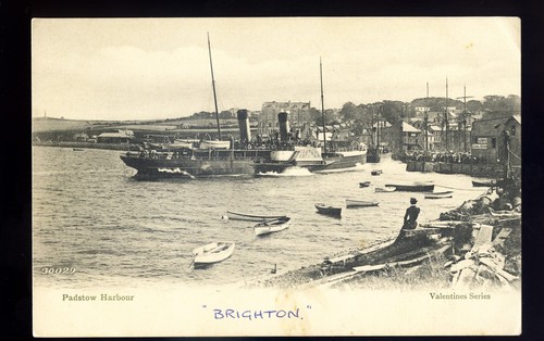 f2578 - Raddampfer - Brighton - am Padstow Harbour - Postkarte