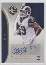 2018 Panini Limited Rookie Auto Gold Spotlight /50 Micah Kiser #214 Auto x5u