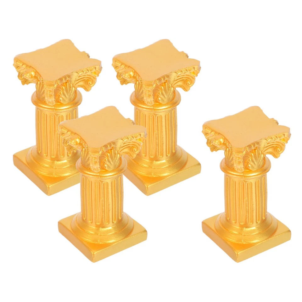  4 Pcs Roman Column Candlestick Desk Decoration Miniature Pillar Resin - Image 4 of 4