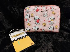 Loungefly Peanuts Snoopy  Woodstock Valentine's Day, Zip-Around Wallet, New