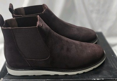 Clae Richards Vibram Chelsea Boots Umber Waxed Suede Brown Men SZ 12 New Defect