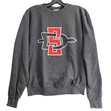 SAN DIEGO STATE AZTECS Sweatshirt Mens Small Gray SDSU Logo CHAMPION College