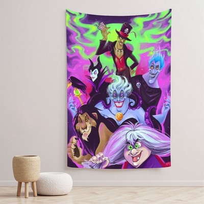 Disney Evil Villains Print Wall Decorative Tapestry Vertical For Hanging Home