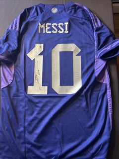 Lionel Messi Signed Autograph AUTO AFA PURPLE Soccer Jersey Beckett BAS COA L01