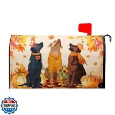 Kcozydecor Fall Dog Mailbox Covers Magnetic Standard Size 25.5"" X 21"",Orang