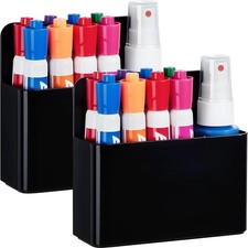 2 Pack Plastic Magnetic Pen Holder for Refrigerator, Dry Erase Marker Holder for