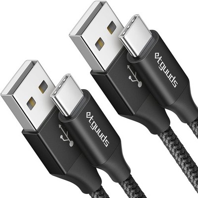 Long USB A to USB C Cable 10ft, 2-Pack Fast Charging Type C Charger Cord for ...