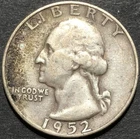 1952 S SILVER WASHINGTON QUARTER COIN