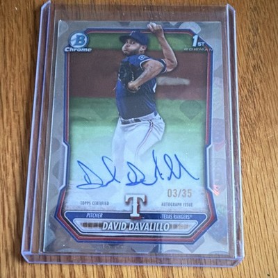 Topps 2026 Bowman 1st David Davalillo Bowmanfractor Auto /35 Rangers CPA-DDA