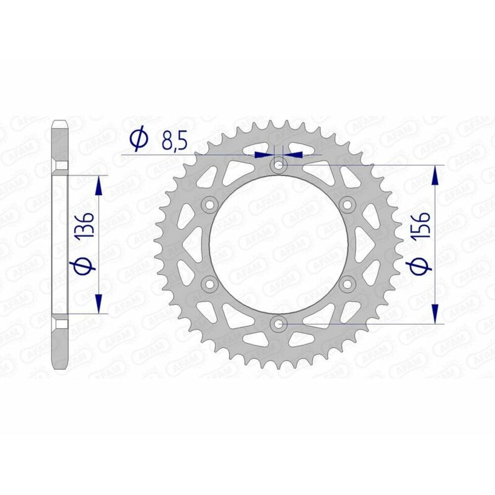 AFAM Aluminum Crown 15206-Pitch 520 For Motorcycle Parts Accessories
