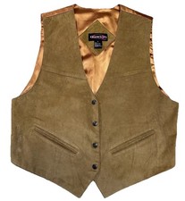 Quarter Western Leather Vest Size Womens Large Vintage Western Snap Front
