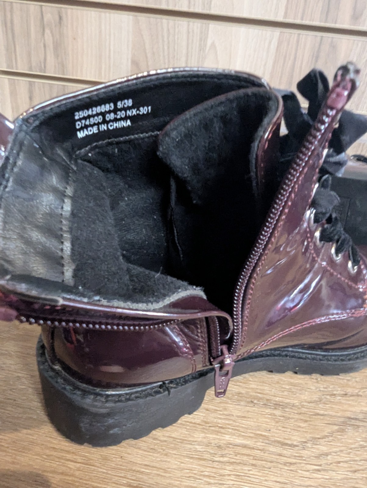 Next Gloss Boots Womens Ankle Mod Rocker Punk Burgundy Festival Shine Uk 5 EU 38 image 7