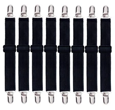 Korlon 8 Pack Bed Sheet Straps, Adjustable Fitted Sheet Straps Clips, Heavy D...