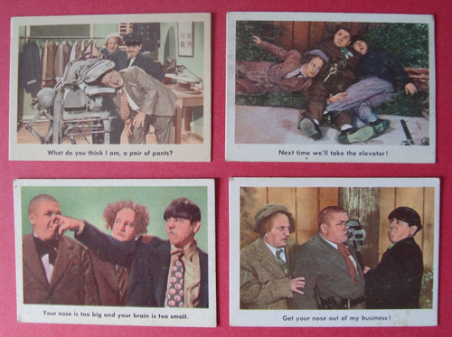 Lot (4) 1959 Fleer 3 STOOGES cards