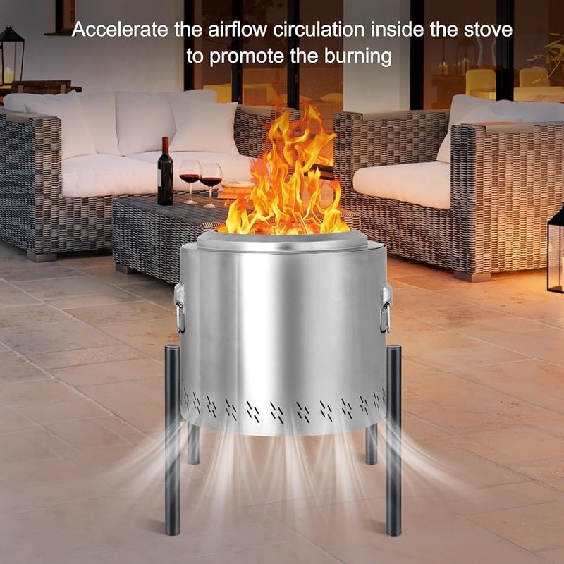 Firepit Stand 15-27 Inch Stainless Steel Fire Pit Accessory Outdoor Use