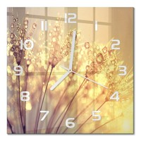 Design-Glas-Wanduhr Glasuhr Aus Glas LöWenzahnsamen WeißE Zeiger 30X30 Cm