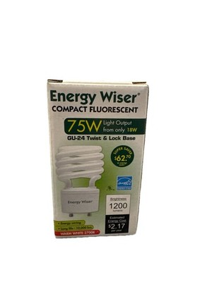 4 Energy Wiser 75W Equivalent GU24 CFL Bulb   18W,Warm White 2700K,1200 Lumens