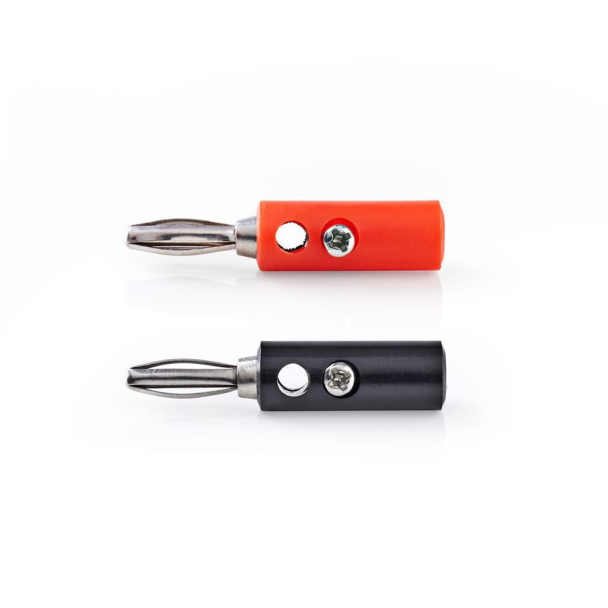 Fiche Banane Mâle 4.5mm Connexion Stable avec Revêtement Nickelé Durable Rouge