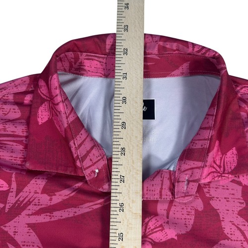 Golf Poloshirt Waggle XL Rosa Blumen Herren Kurzarm - Bild 4 von 7