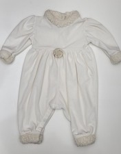 Vintage SWEET BABY JESS Velour Jumpsuit Baby Girl 6 months, Made in USA
