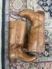 Vintage Frye LongHorn Steer Stitching Leather Campus Boots Womens Size 6.5