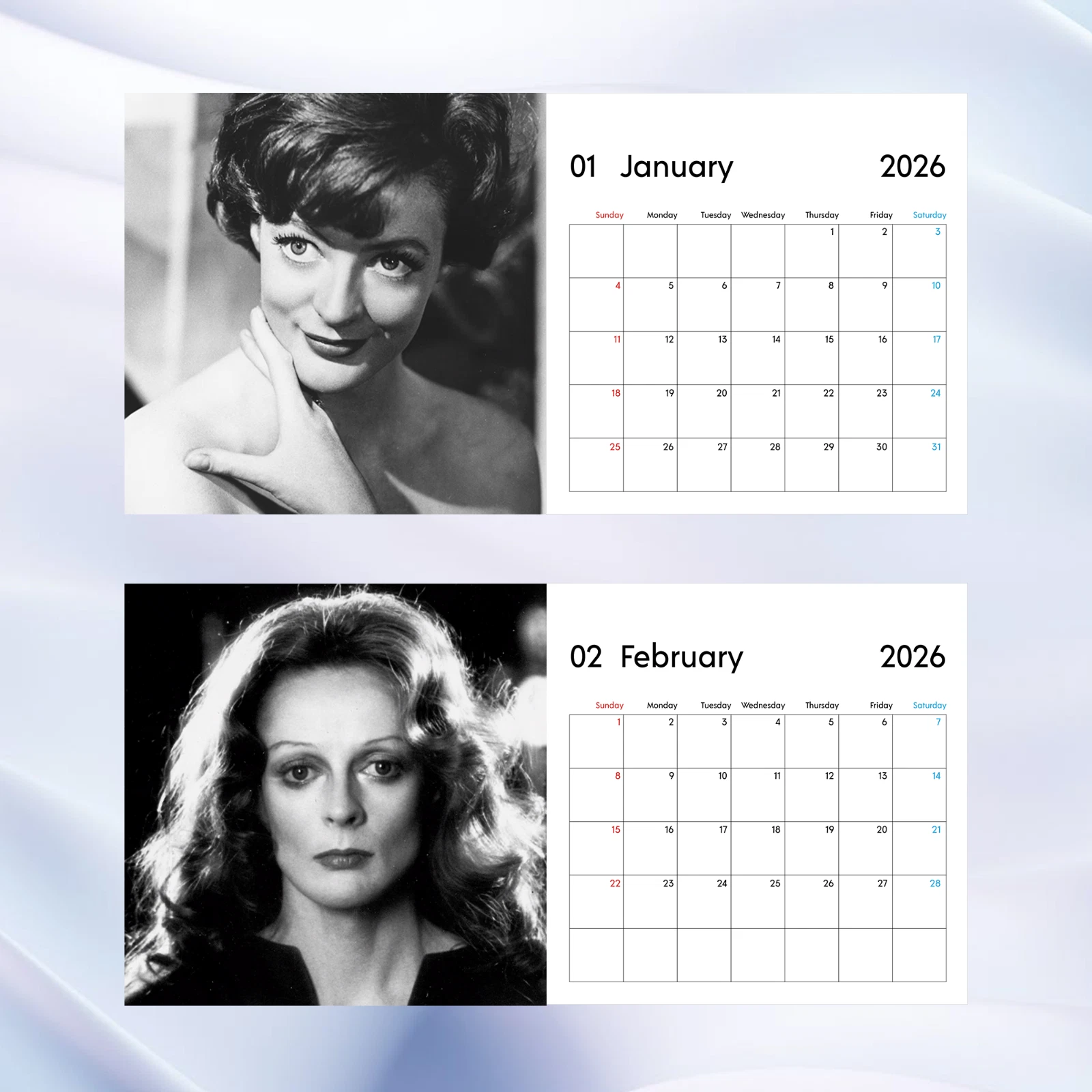 Maggie Smith 2026 Calendar, Elegant Classic Actress Wall Calendar