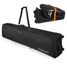 Ski Bag with Wheels,Padded Snowboard Bag for Air Travel,600D Waterproof Fabri...